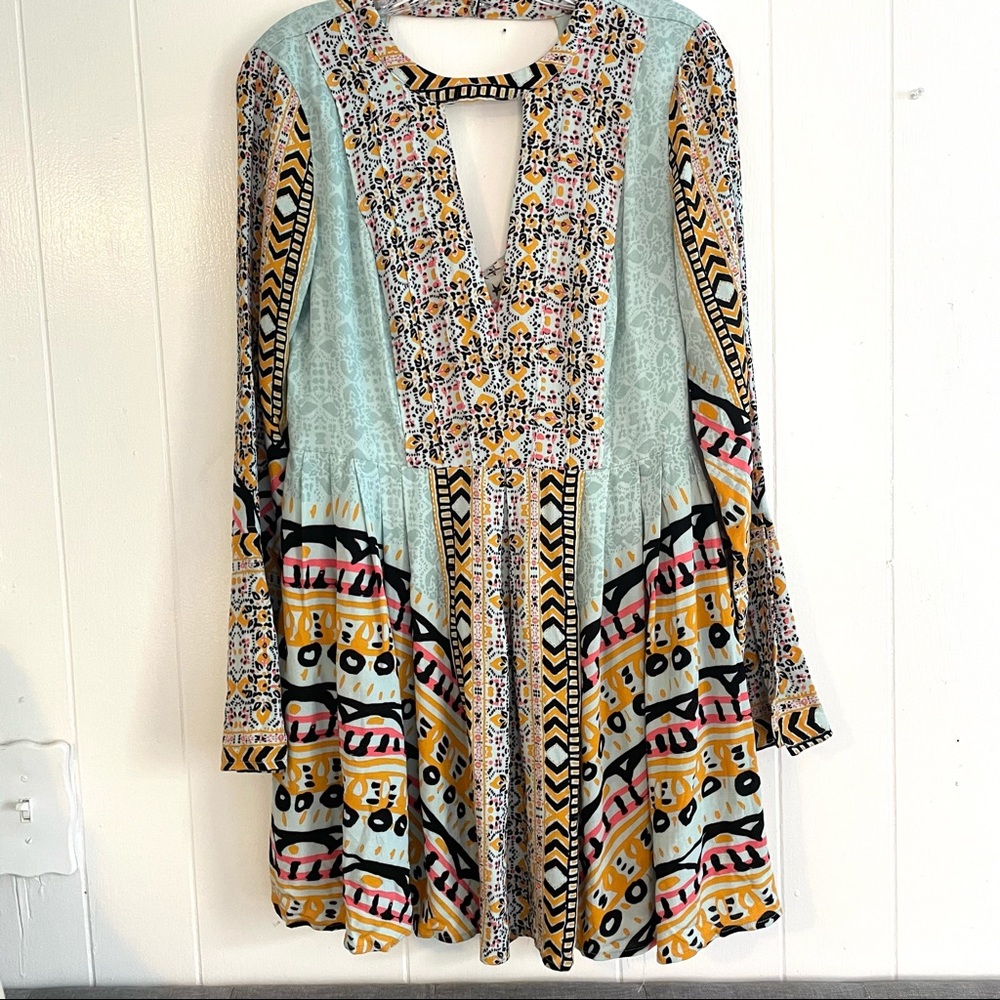 Free People Tegan border print mini dress tunic